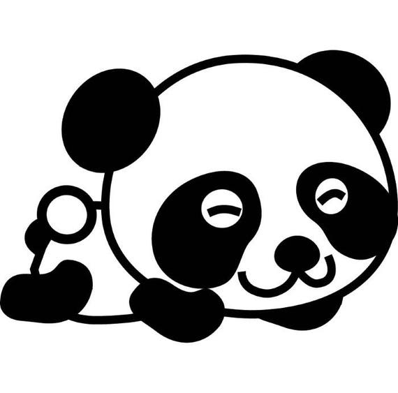 panda bear 1 baby newborn cute smile animal zoo logo svg
