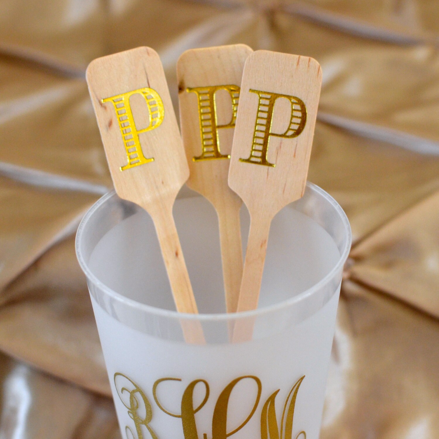 100 Personalized Wooden Stir Sticks for Drinks Swizzle Stick