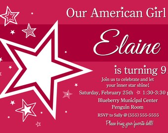 American Girl Themed Invite