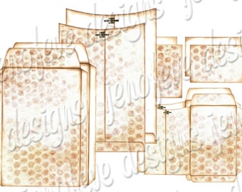 6x9 Printable Envelope Album Distressed Bubble Wrap & Plain Templates