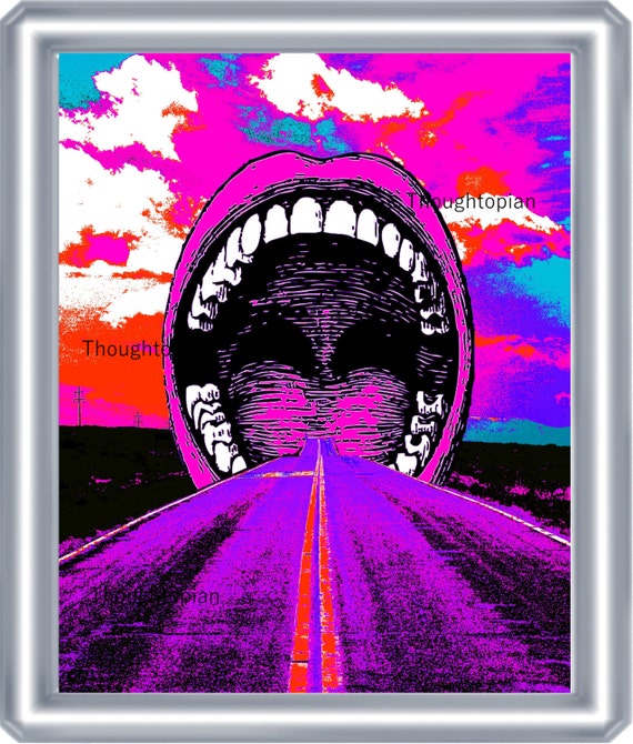 Psychedelic Mouth Art Print 8 X 10 Trippy Road Leading Into