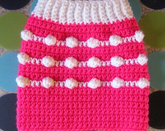Size S - Dog Sweater Vest - Passion Fruit - Ready to Ship Today