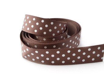 Ribbon 16 mm polka dot grosgrain