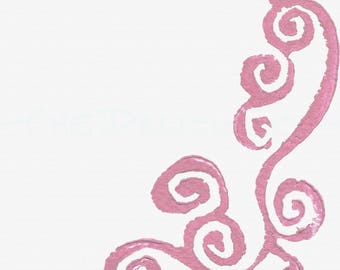 Unmounted Languid Swirl Hand-Carved Stamp for Block Printing, Scrapbooking, Fabric Printing, Image Making, and Crafting