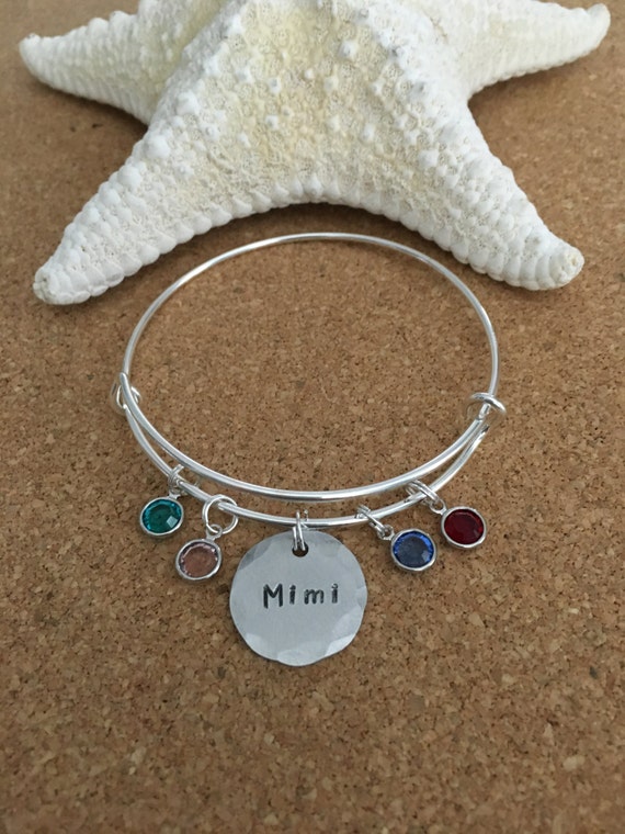 Mimi Charm Bracelet SilverPlated Bangle HandStamped
