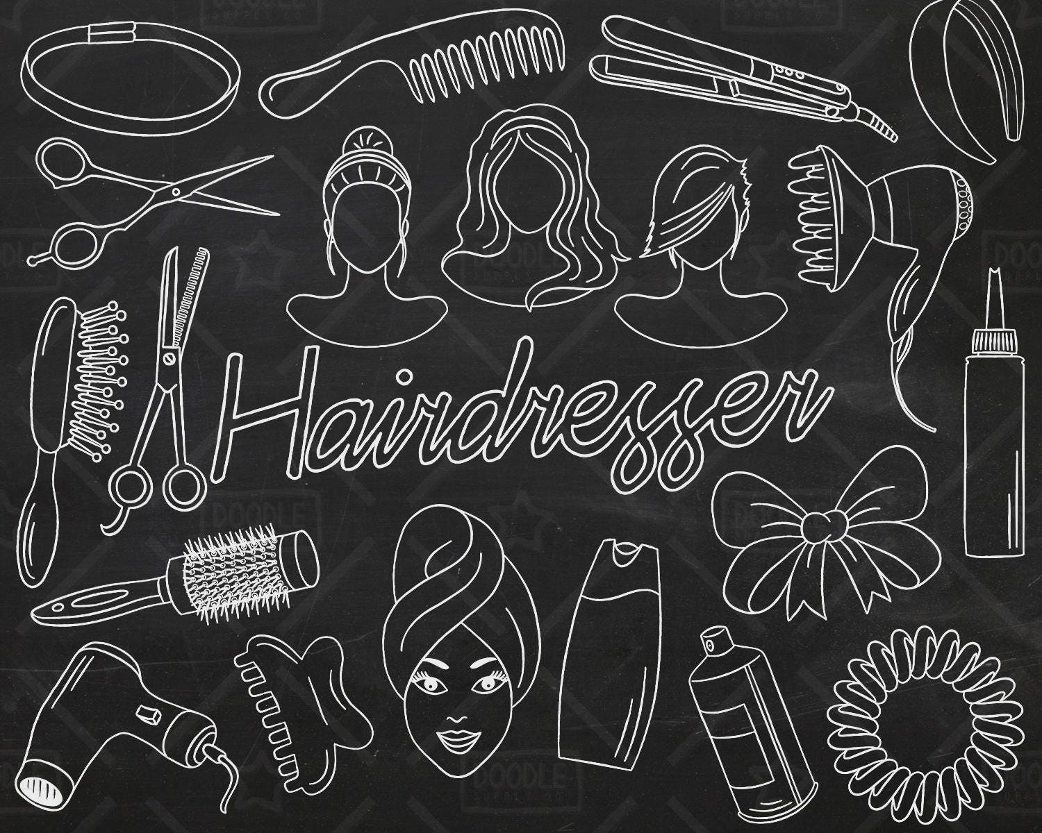 Download Chalkboard Hairdresser Vector Pack Hairdresser Doodles