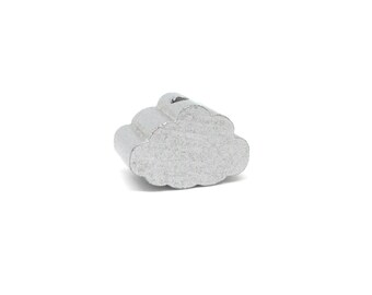 Perle en Bois Petit Nuage Argent