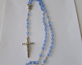 Vintage Blue Glass Rosary Vintage Rosary Beads Italy
