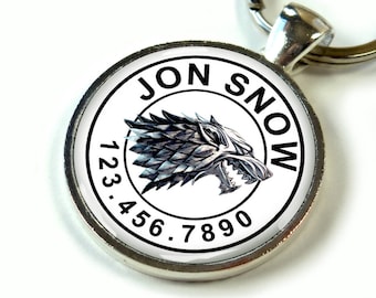 Pet tags custom pet id tag unique pet id tag dog tag cat tag Game of thrones Wolf Stark Ghost