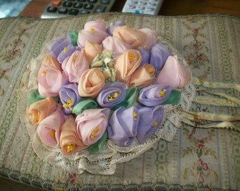 Streamers Exceptional and rare antique authentic ribbon work