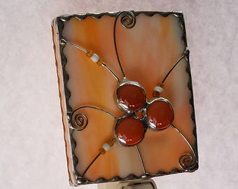 Night Light Peach Stained Glass