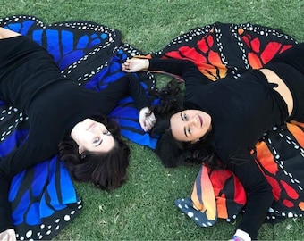 Butterfly wings/veil/shawl/bustle-- lightweight chiffon for dance or costume/cosplay/Halloween/festivals/bellydancing for adults or kids