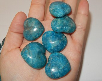 Polished Blue Apatite Heart