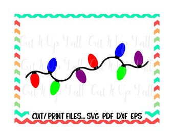 Christmas Lights Svg/ Holiday Lights/ Christmas Clipart/ Printable Pdf/ Print and Cut Files/ Silhouette Cameo/ Cricut & More.