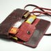 Leather Pipe & Tobacco Pouch In Hand Dyed Leather And Grey - Foto 11