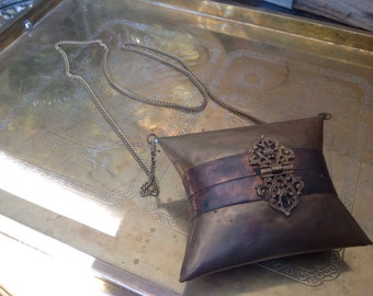 Copper and brass pillow purse 1920s