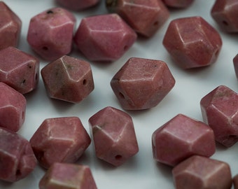 Rhodonite faceted nuggets, 8-10mm