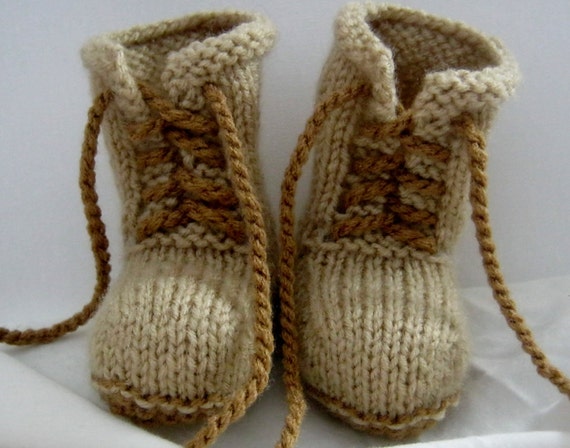 PDF Pattern for Knitted combat boot booties little soldier