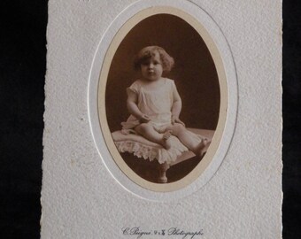Photography old child by Constant Peigné workshop Photographer | FRANCE 1800 vintage photograph