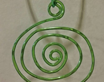 Anodized niobium pendant spiral necklace precious metals hypoallergenic fashion jewelry WickedWired wicked wired