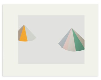 large abstract screenprint in muted colours by Emma Lawrenson