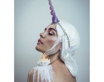 Unicorn Horn Chain Headdress / Unicorn Horn Circlet / Unicorn Costume Headband