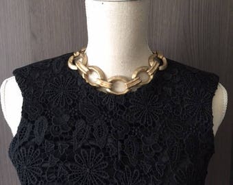 Vintage frosted clear gold color necklace/choker/high quality
