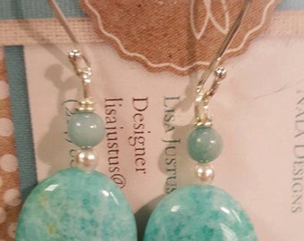 Amazonite Sterling Silver Dangle Earrings