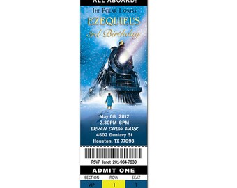 The Polar Express Birthday Tickets Party Invitation - Printable