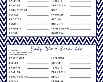 baby shower word scramble game printable baby shower games