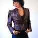 Marianne, 80s Brown Leather Jacket M, Cropped Brown Leather Blazer, Fitted Leather Jacket, Tiny Fit Jacket, Boho Leather Jacket, Medium