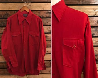 60's Pendleton Wool button up shirt - Mens - Made in USA