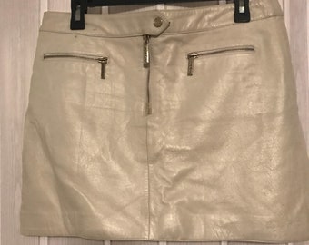 White Leather mini shirt