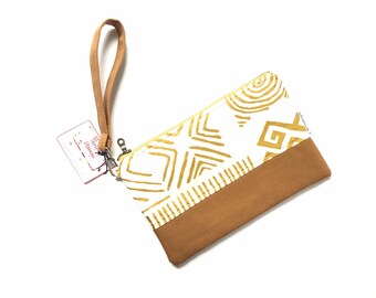 gold wristlet, african bag, clutch purse, clutch bag, evening bag, clutch bags for women, african purse, iphone wristlet, cellphone wristlet