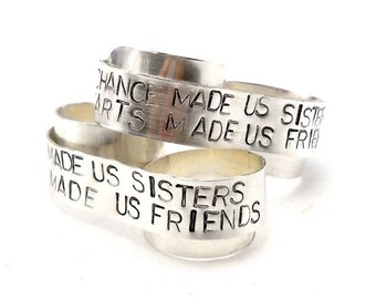Sterling Personalized Ring, Two Finger Ring, Custom Sterling Silver Ring