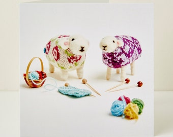 Knitting Friends Greeting Card