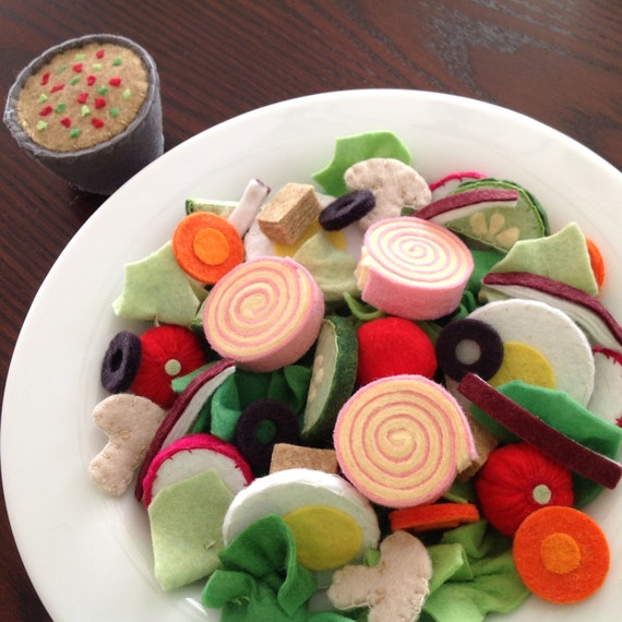 Felt Salad Play Food Pattern Chefs Salad