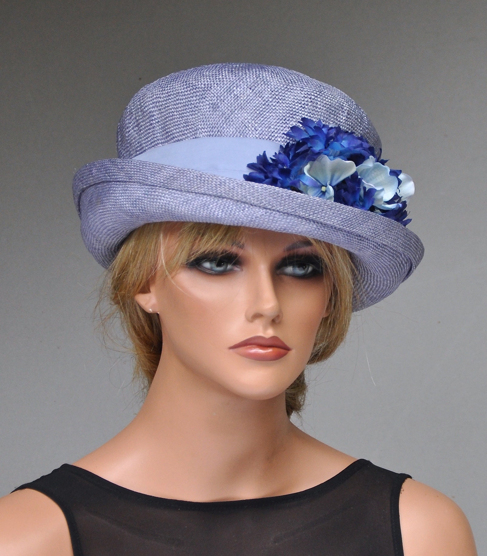 Womens La   dies Blue Hat, Wedding Hat, Derby Hat, Formal