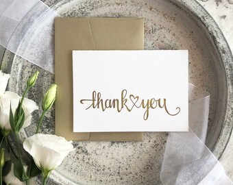 Wedding Thank You Card, Calligraphy Thank You Cards, Thank You Card Sets, Letterpress Thank You Cards, Calligraphy Cards, Thank Yous