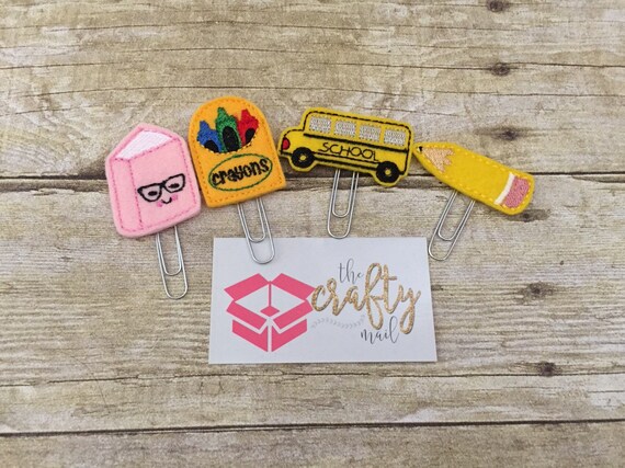 School Days Pack Paper Planner Clips set of 4