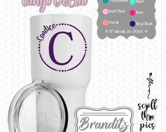 Custom Name Monogram Decal. Add style to your belongings (laptops, stainless steel tumblers, and so much more)