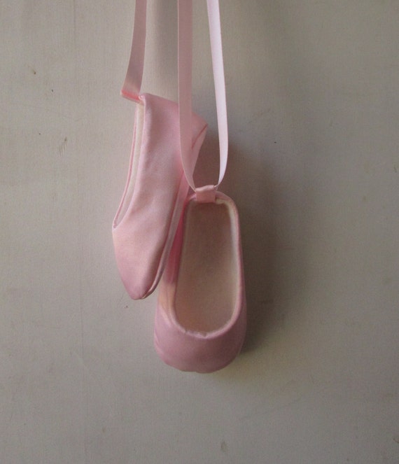 Infant Ballet Slippers . Baby Ballerina . Pink Satin Ballet