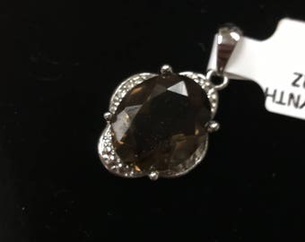 Double Faceted Brown Quartz Necklace