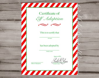 elf adoption certificate elf on the shelf christmas digital file printable - Elf Adoption Certificate Template elf adoption certificate elf on the shelf christmas digital file printable - Elf Adoption Certificate Template