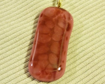 pink necklace, pink glass necklace, fused glass