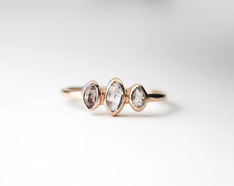 Rose Gold Herkimer Diamond Ring | Rose Gold Rings | Ring For Girlfriend | Stacking Rings | Rose Gold Engagement Ring | Ring With Stones