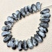 4 Matched Pair, WHITE Copper Obsidian Smooth PEAR Shape Briolettes, 15x7mm size.Superb Item at Low Price