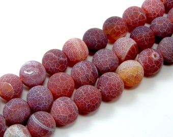 Agate 8 mm red lot eflorescence bead 5