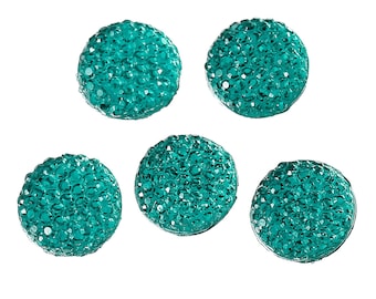 10 Green 12mm resin cabochons