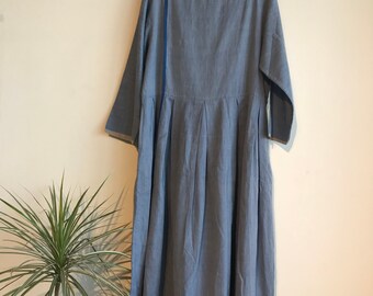 Blue Selvedge dress,Handwoven dress, Made in India,Hand made,Cotton